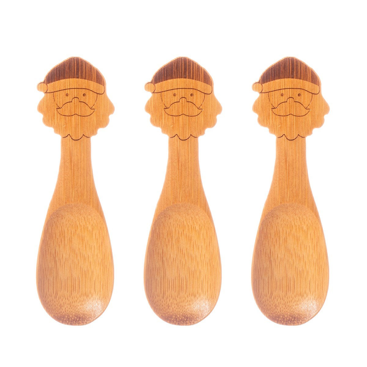 Children's bamboo Santa spoons