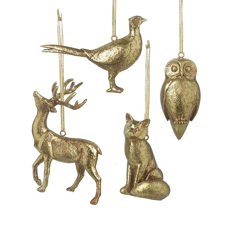 Gold woodland animal hanging dec