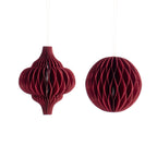 Burgundy honeycomb hanging decorations