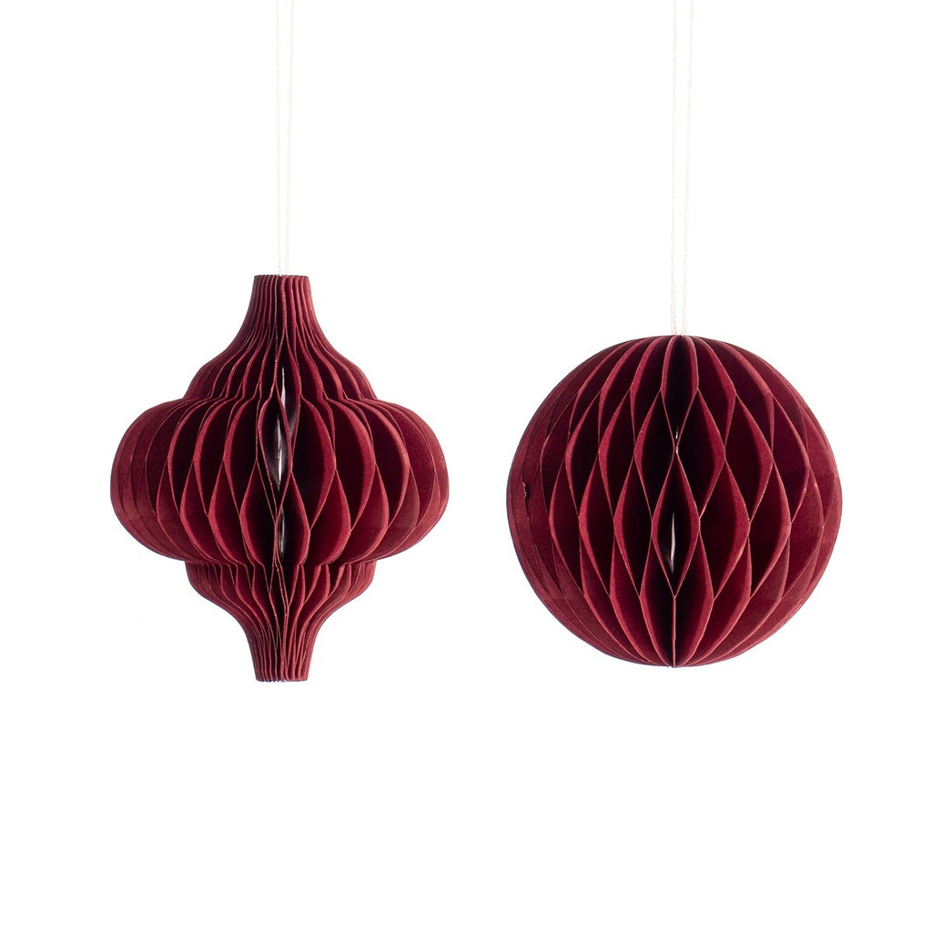 Burgundy honeycomb hanging decorations