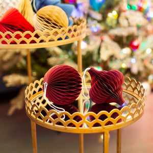 Burgundy honeycomb hanging decorations