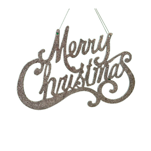 Silver Merry Christmas glitter hanger