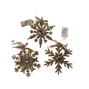 Champagne snowflake hanging decorations