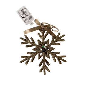 Champagne snowflake hanging decorations
