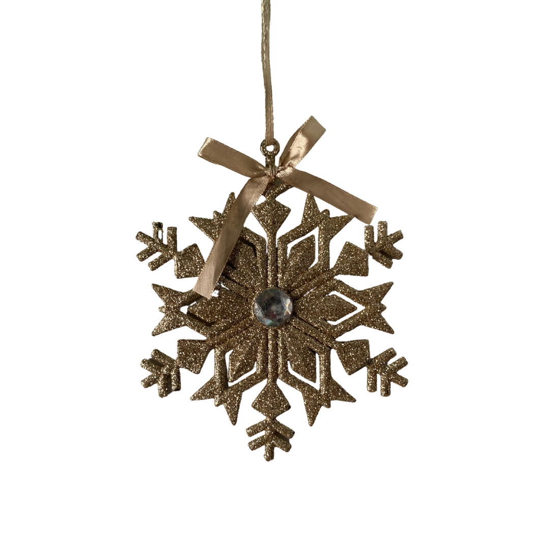 Champagne snowflake hanging decorations