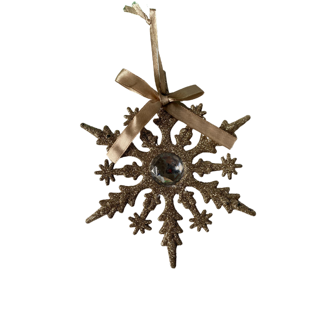 Champagne snowflake hanging decorations