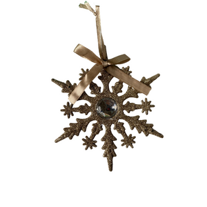 Champagne snowflake hanging decorations