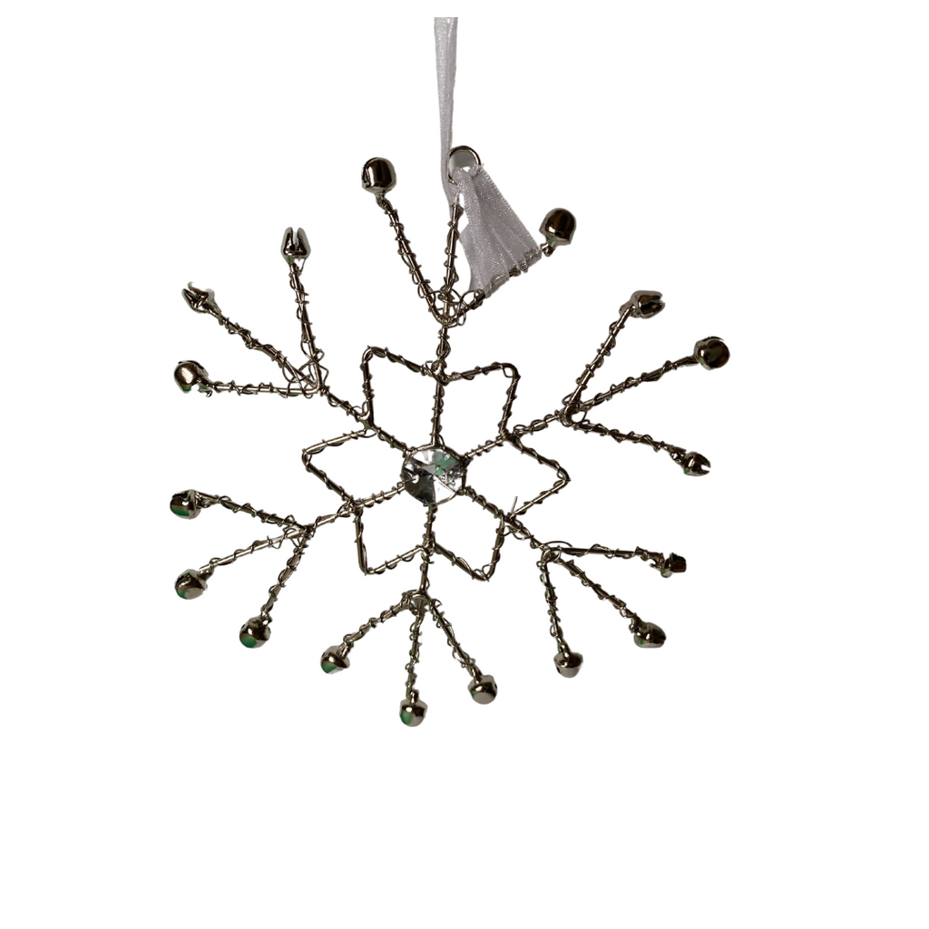 Jingle bell snowflake with gem detail