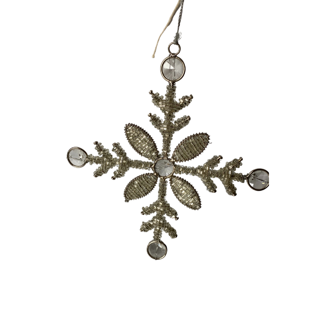 Beaded snowflake with gem detail