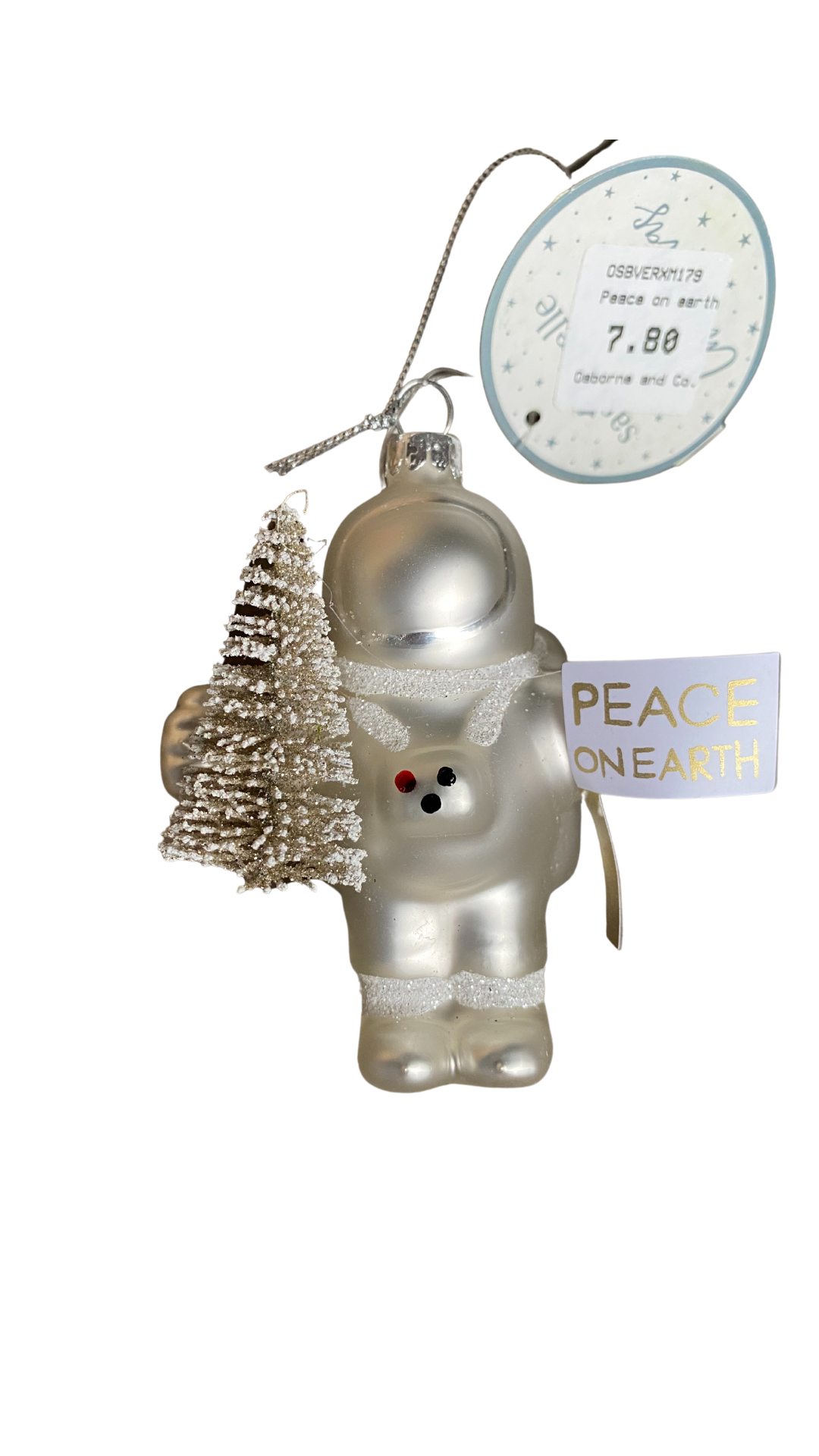 Spaceman with Christmas tree decoration