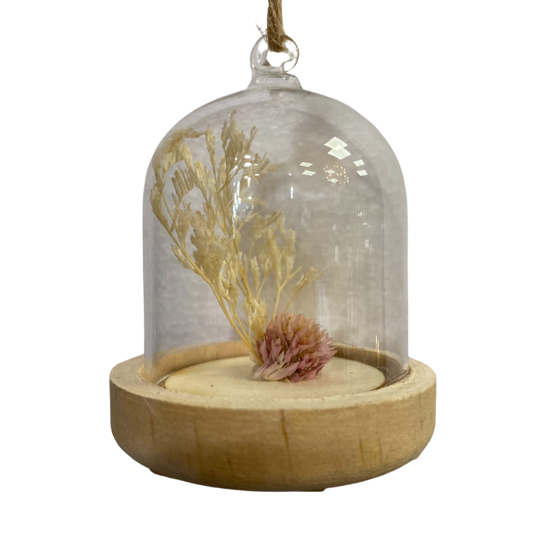 Dried flower glass hanging decorations
