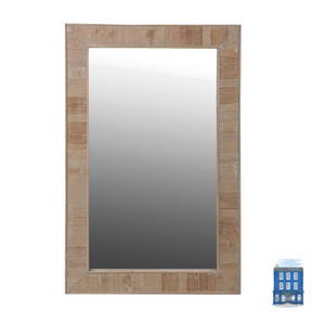 Large rectangular wooden frame mirror