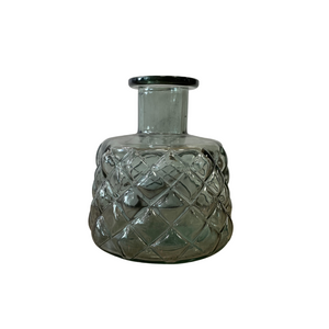 Green glass trellis vase