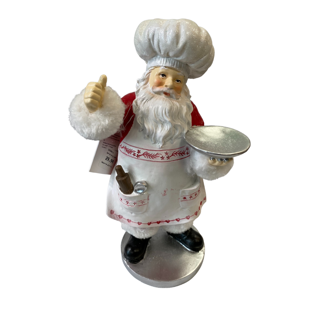 Baker Santa figurine holding tray