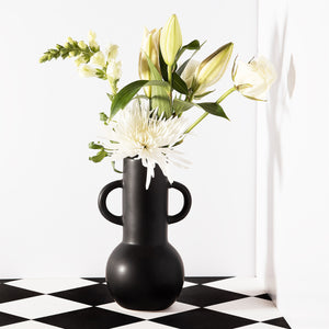 Large amphora vase in black