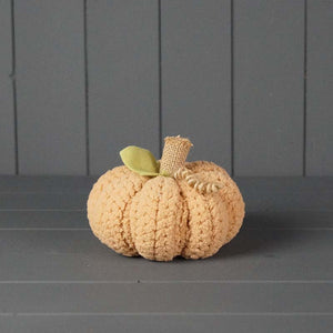 Small light caramel knitted squat pumpkin