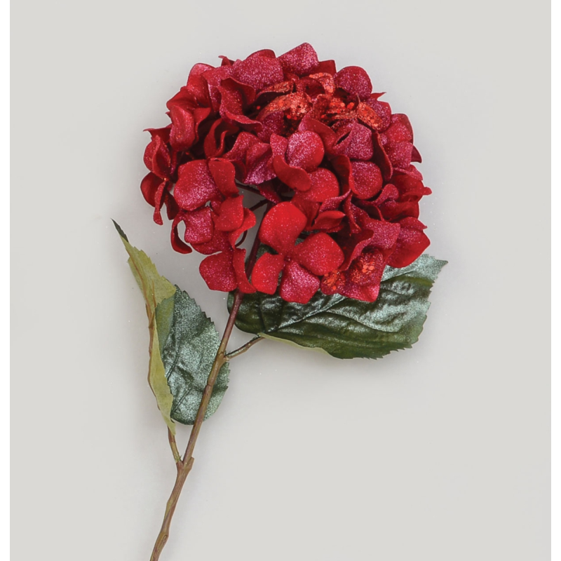 Burgundy glitter hydrangea stem