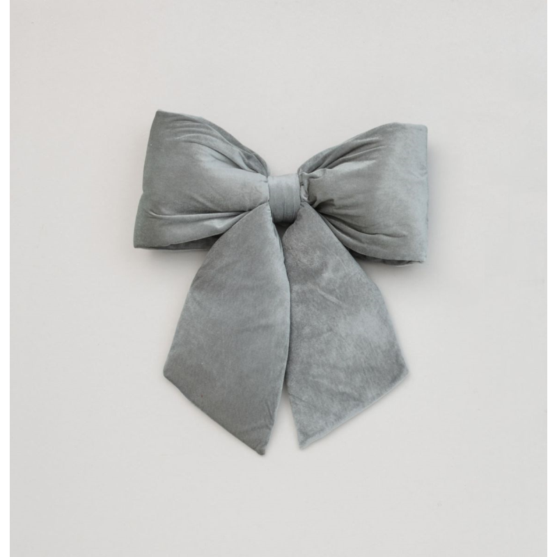 28cm grey plush Christmas bow