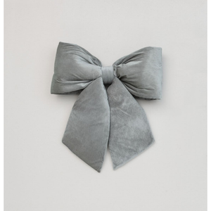 28cm grey plush Christmas bow