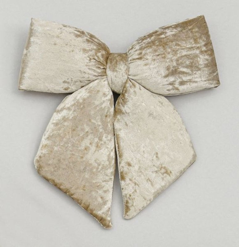 28cm champagne gold plush Christmas bow