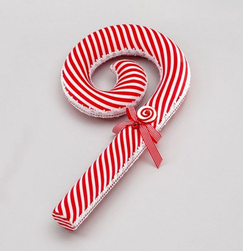 Fabric candy cane ornament - stripe