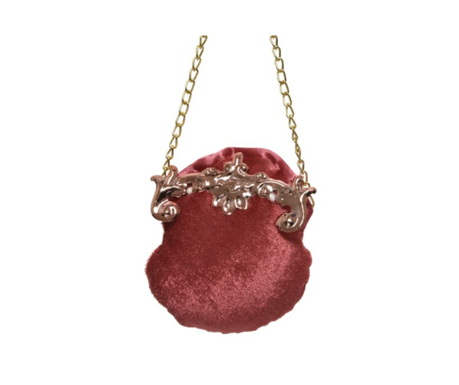 Velvet purse hanging decoration