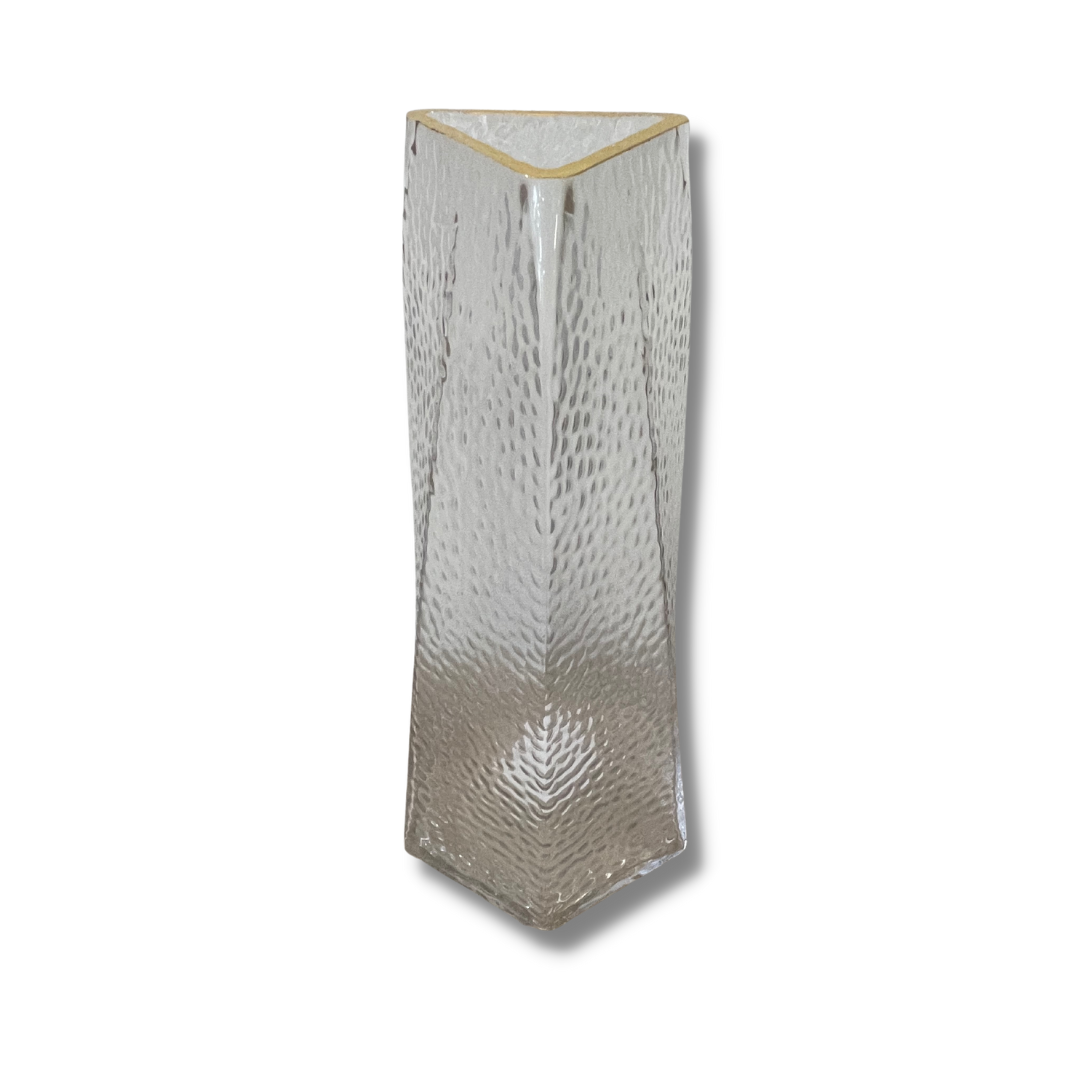 Tall hammered glass vase