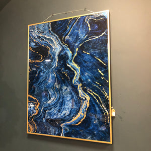 Blue & Gold Marble Effect Abstract