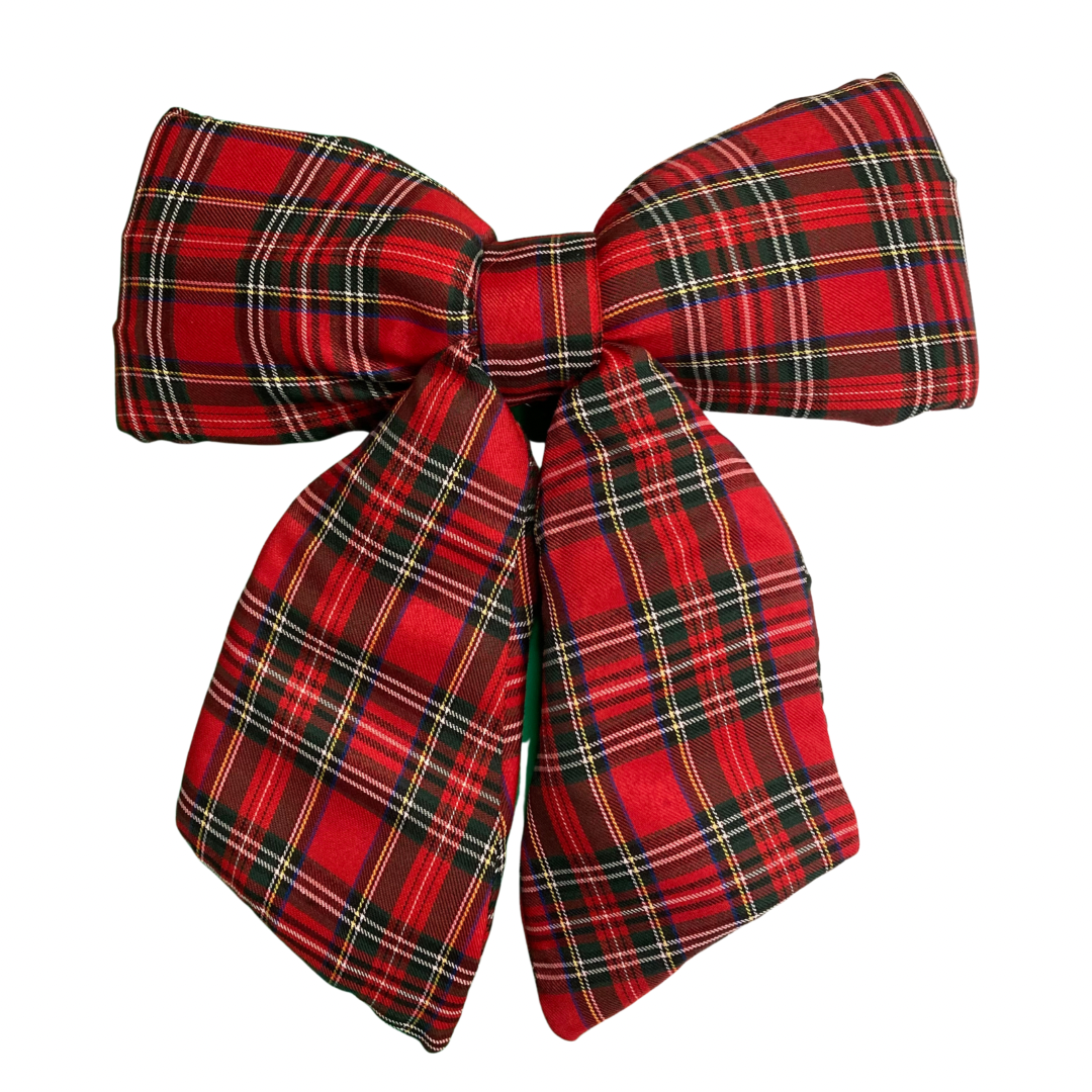 68 cm plush red tartan bow