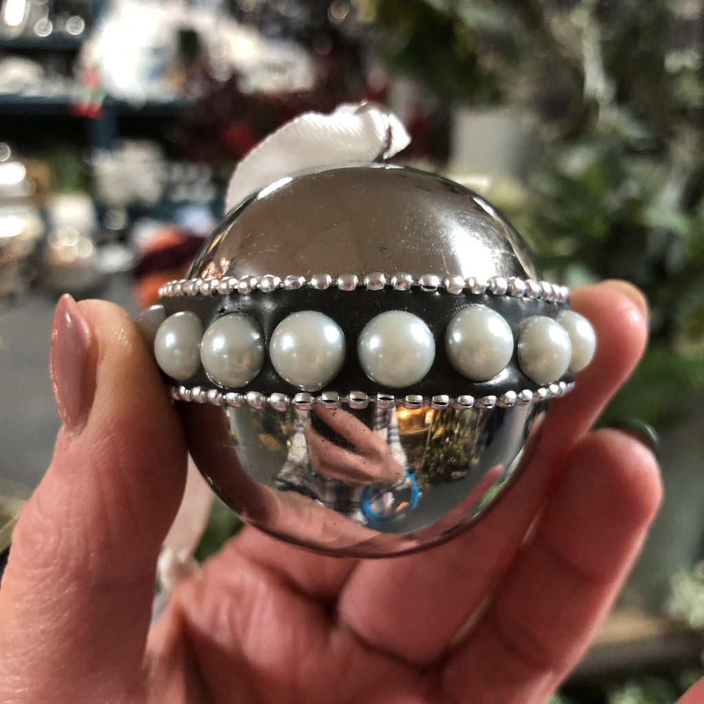 Pearl and silver beaded bauble