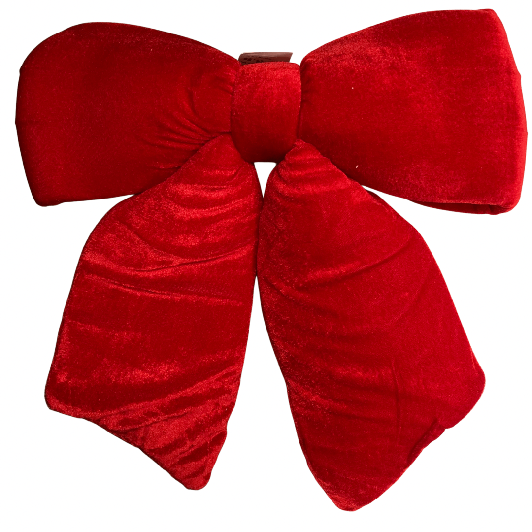 28cm plush Christmas red bow