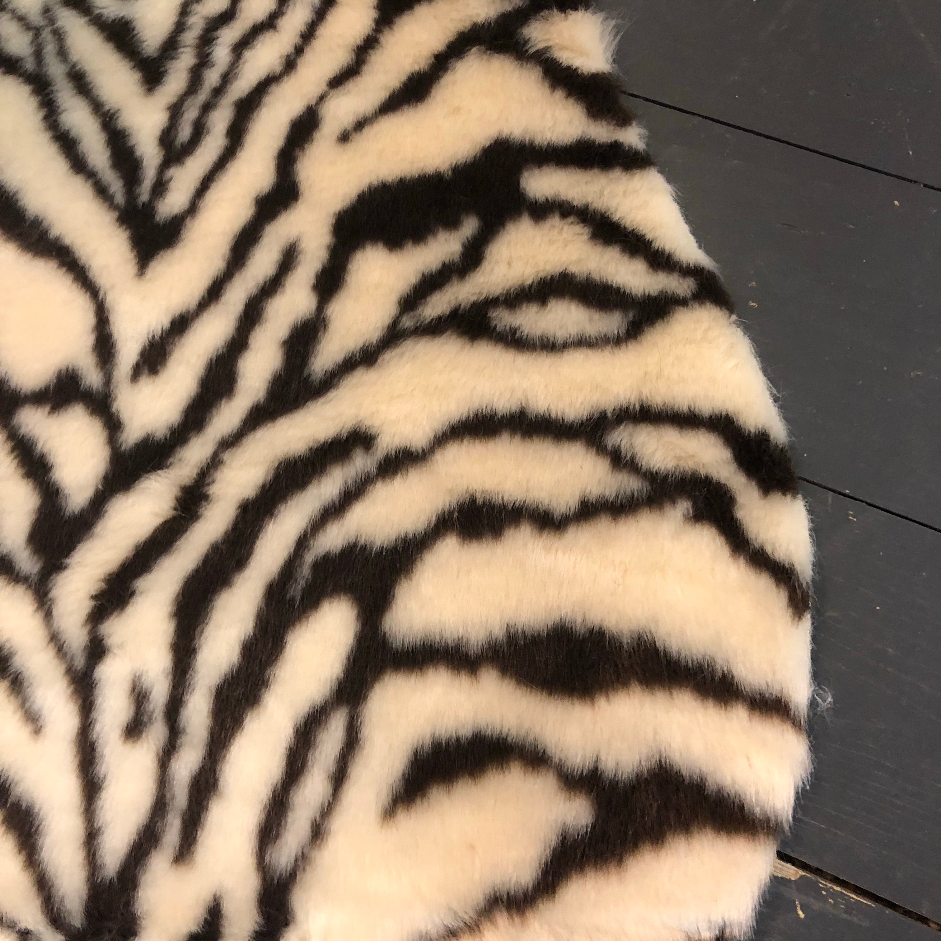 White tiger print rug