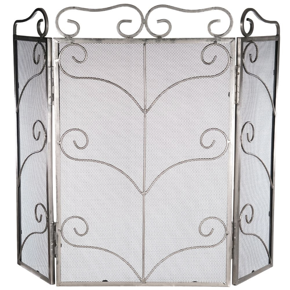 Antique pewter 3 fold firescreen