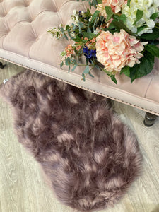 Pink faux fur rug