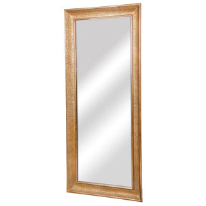 Hand hammered framed mirror
