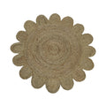 Round jute rug with scalloped edge