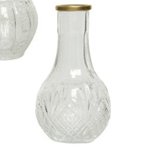 Antique style glass budvase with gold rim