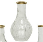 Antique style glass budvase with gold rim