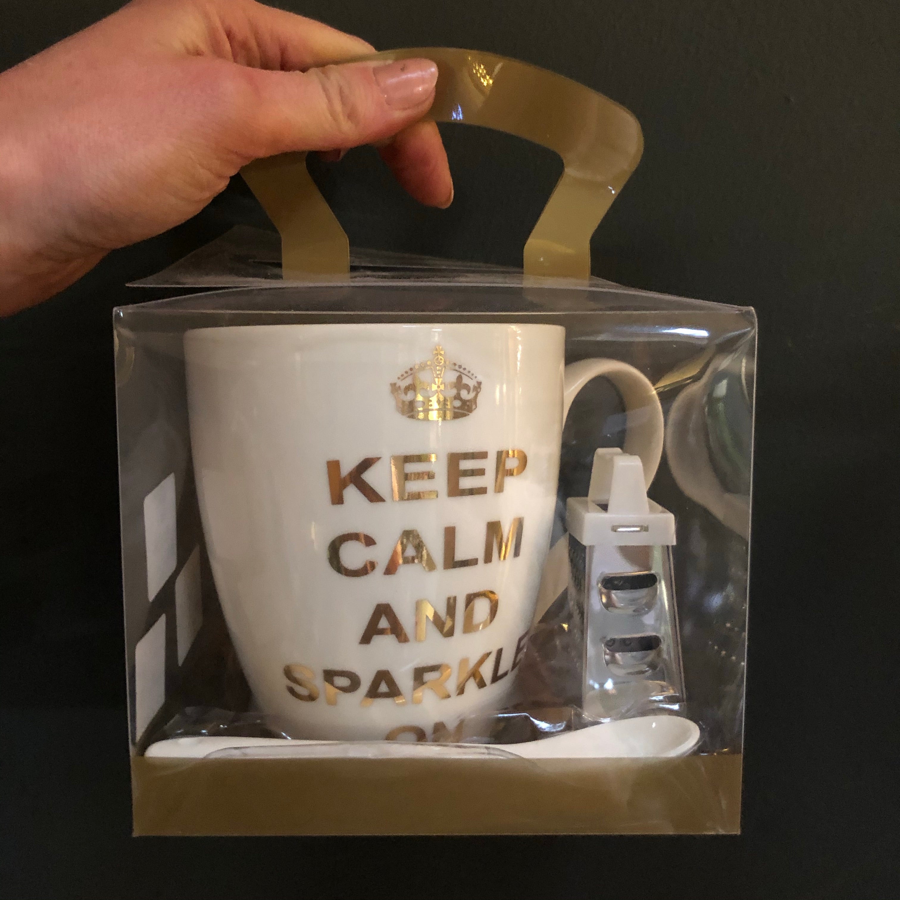 Keep calm and sparkle on mug gift-set