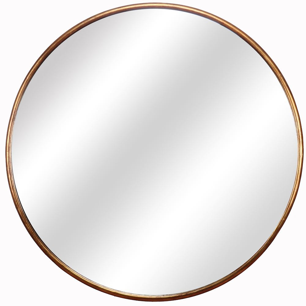 Large gold round mirror
