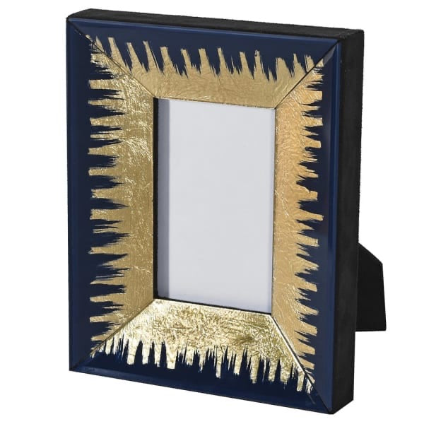 Indigo and gold photo frame