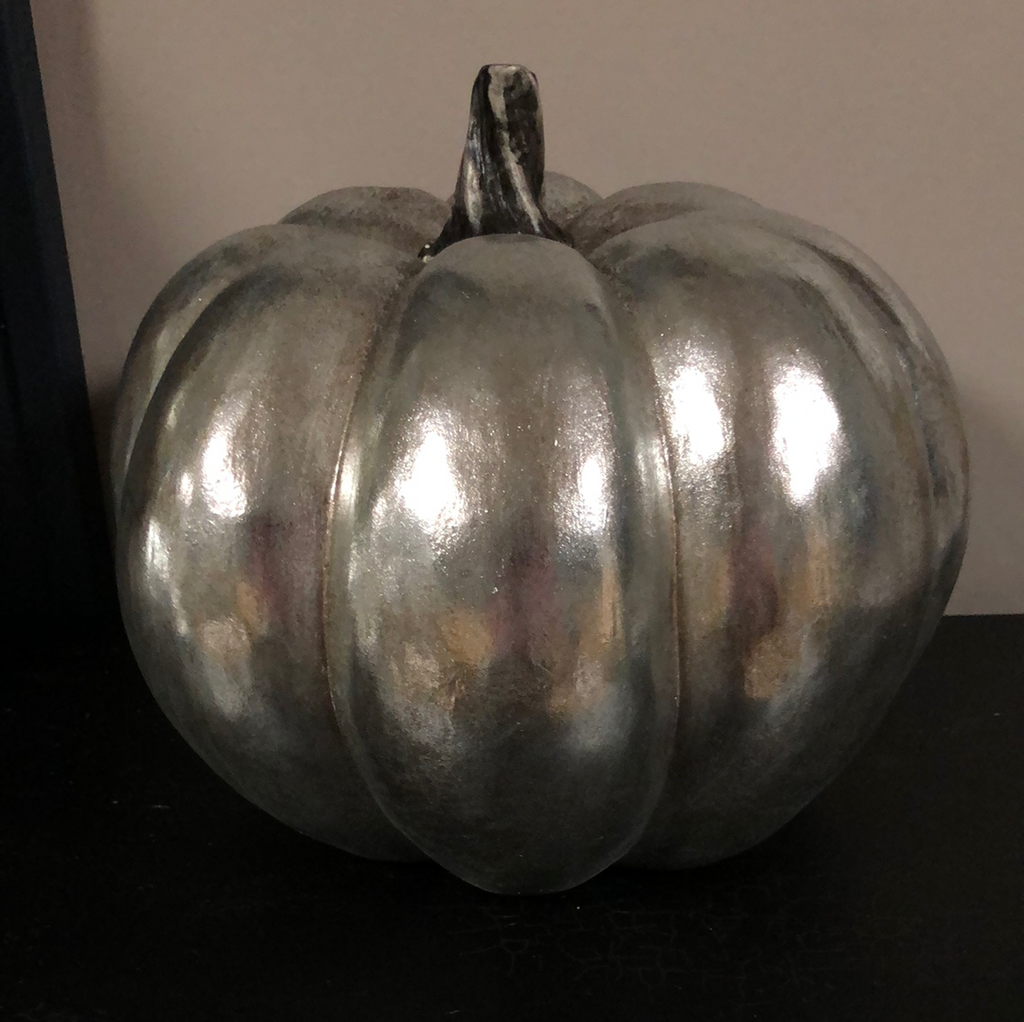 Silver foil pumpkin - large
