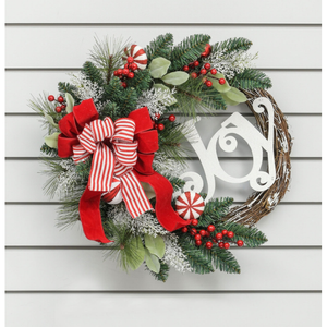 Joy candy cane wreath