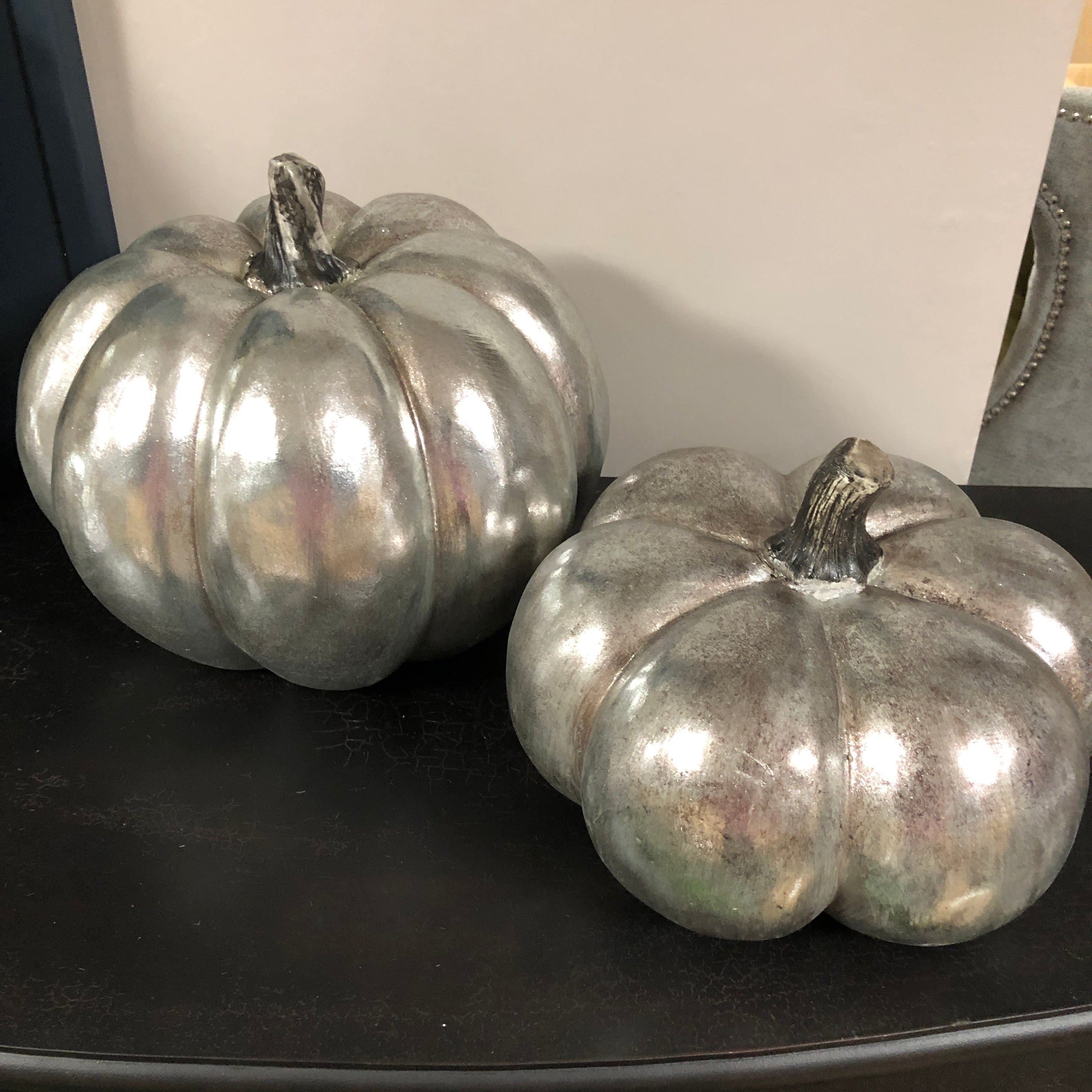 Silver foil pumpkin - large
