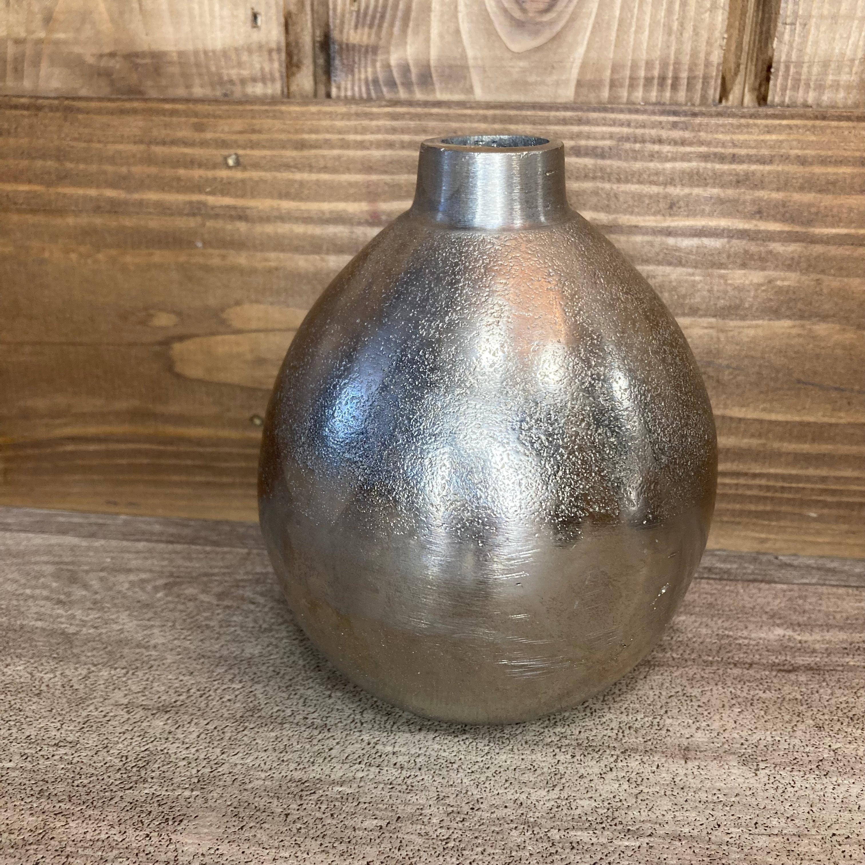 Metallic silver lustre budvase
