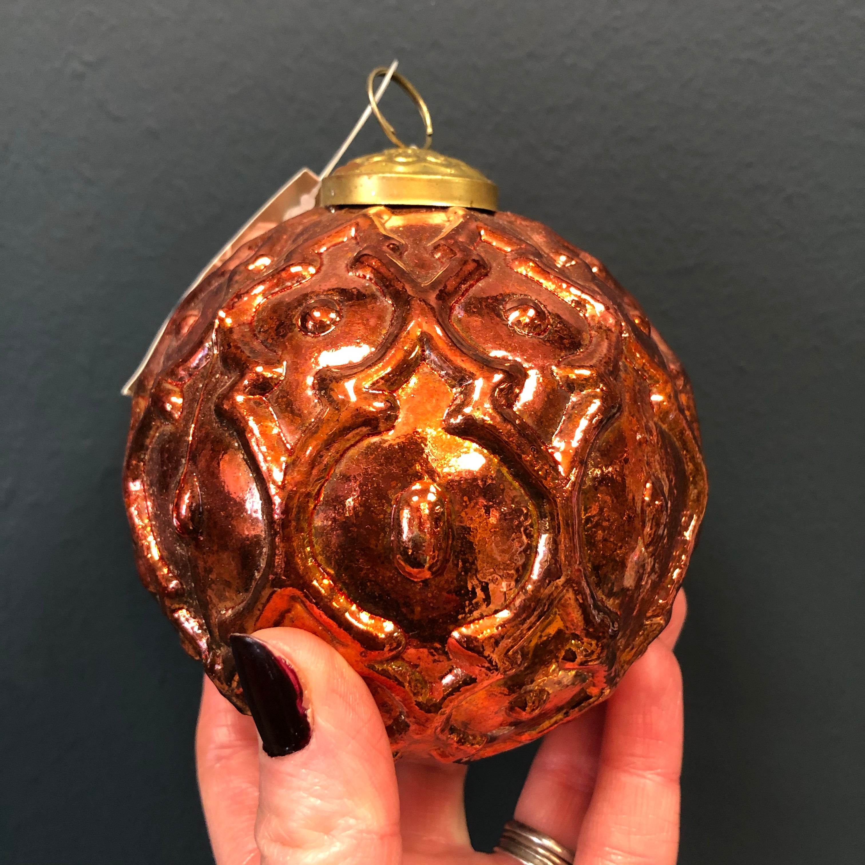 Large shiny copper bauble