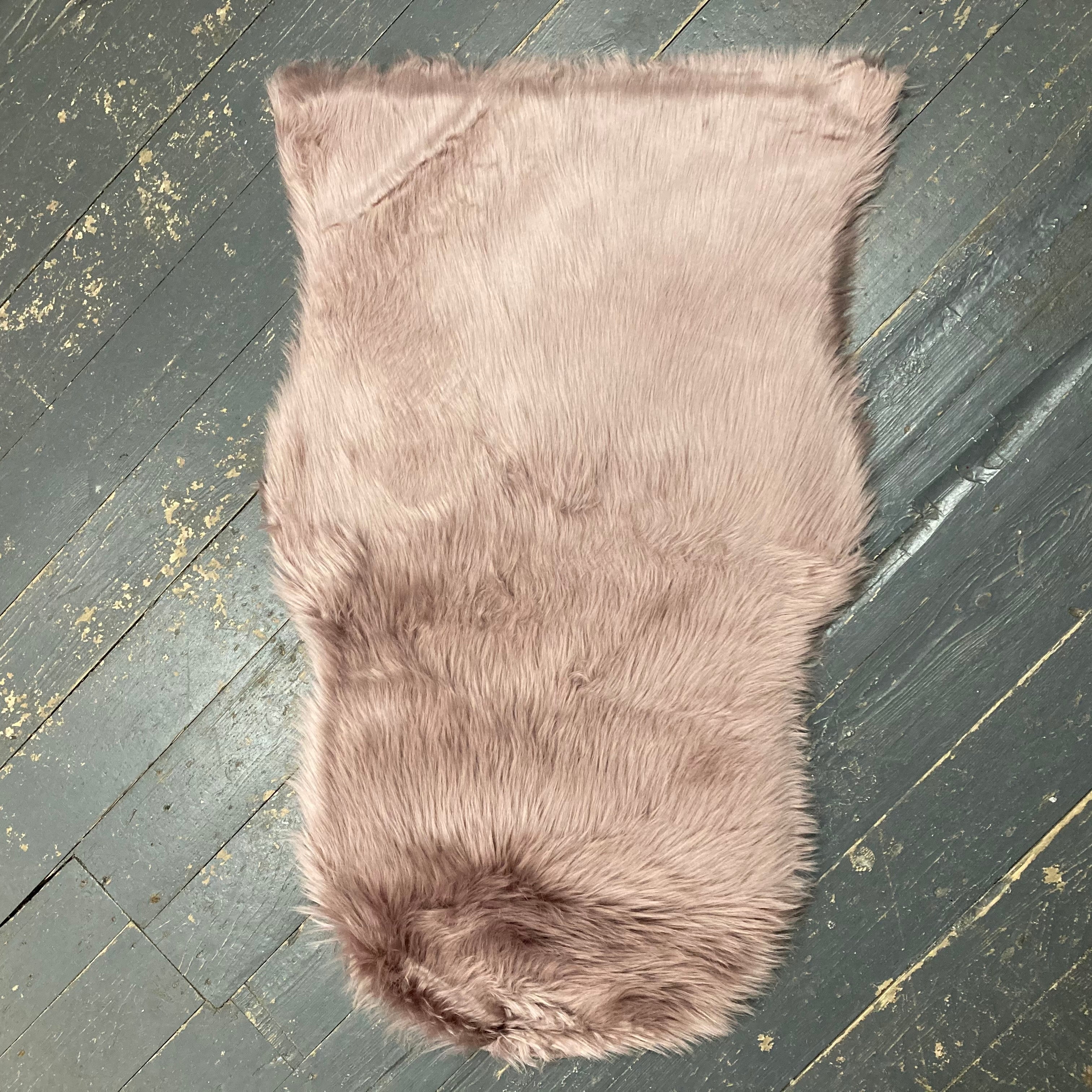 Pink faux fur rug