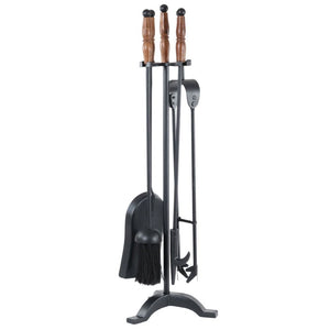 Black with wooden handle companion set