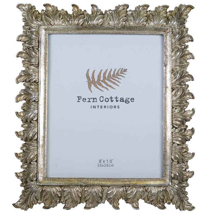 Champagne feathered frame 8 x 10”