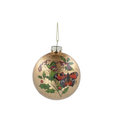 Matte gold bauble with butterfly/flower